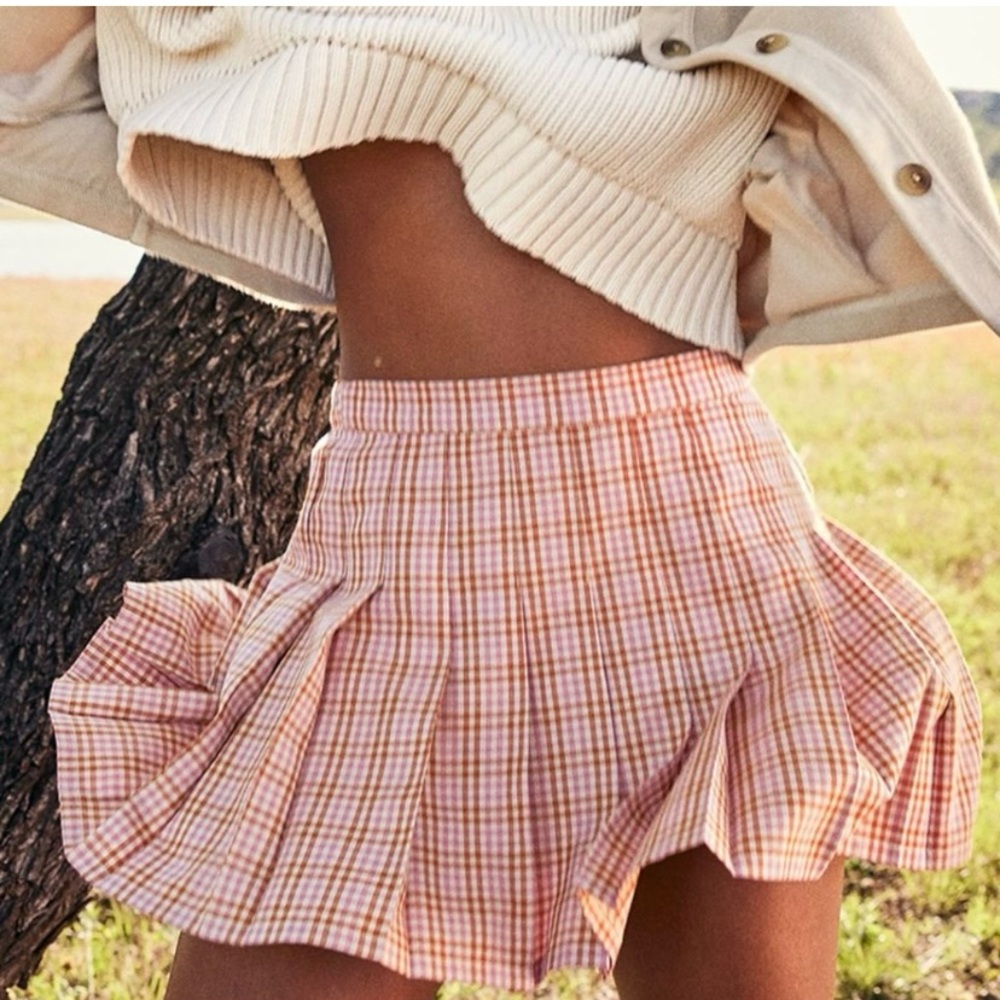 Pink and White Plaid Skirt by Aerie